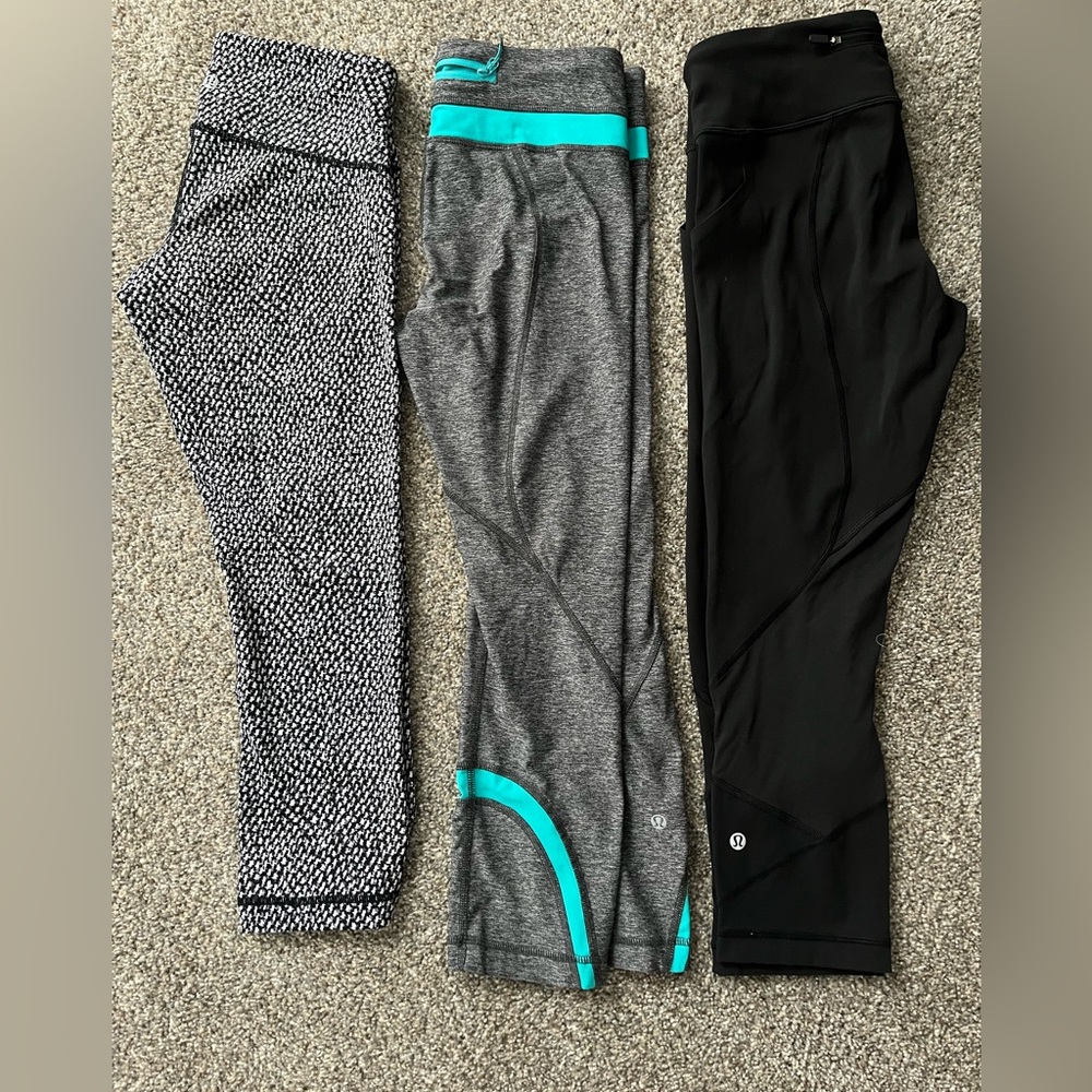 Bundle of 3 Lululemon leggings size 6